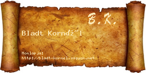 Bladt Kornél névjegykártya